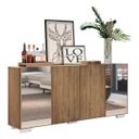 Ver imagem 3 de Aparador Buffet com Espelho e Pés Quadrados Vegas Rustic/Branco