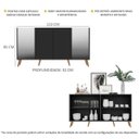 Ver imagem 4 de Aparador Buffet com Espelho e Pés Retrô Vegas Preto/Natural