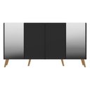 Ver imagem 7 de Aparador Buffet com Espelho e Pés Retrô Vegas Preto/Natural
