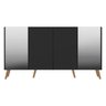 Aparador Buffet com Espelho e Pés Retrô Vegas Preto/Natural - 7