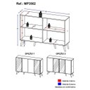 Ver imagem 5 de Aparador Buffet com Espelho e Pés Retrô Vegas Preto/Natural