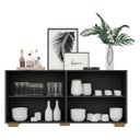 Ver imagem 6 de Aparador Buffet com Espelho e Pés Quadrados Vegas Preto/Natural