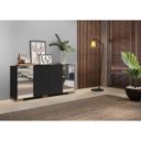 Ver mais imagens de Aparador Buffet com Espelho e Pés Quadrados Vegas Preto/Natural