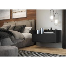 Mesa de Cabeceira 60cm Suspensa Multimóveis Preta - 7 Mesa de Cabeceira 60cm Suspensa Multimóveis Preta - 7