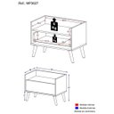 Ver imagem 4 de Mesa de Cabeceira 60cm com Pés Retrô Multimóveis Branca/Preta