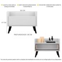 Ver imagem 3 de Kit com 2 Mesas de Cabeceira 60cm com Pés Retrô Multimóveis Branca/Preta