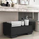 Ver imagem 1 de Gabinete Armário Banheiro 60cm com Pés Quadrados Multimóveis Preto