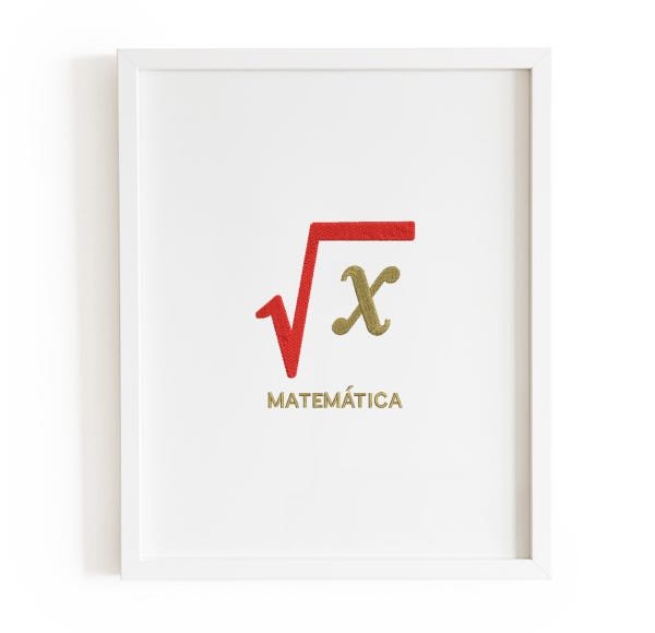 Quadro A4 Bordado Matemática