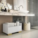 Ver imagem 7 de Gabinete Armário Banheiro 60cm com Pés Quadrados Multimóveis Branco/Natural