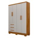 Ver imagem 2 de Guarda Roupa Agata 4 Portas 3 Gavetas com 6 Pés Clic Móveis
