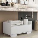 Ver imagem 1 de Gabinete Armário Banheiro 60cm com Pés Quadrados Multimóveis Branco