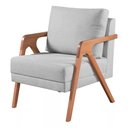 Ver imagem 1 de Poltrona Mona Linho Cinza - Kimi Design