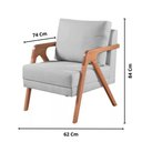 Ver imagem 3 de Poltrona Mona Linho Cinza - Kimi Design