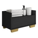 Ver imagem 2 de Gabinete Armário Banheiro 60cm com Pés Quadrados Multimóveis Preto/Natural