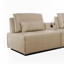 Ver imagem 3 de Sofá de Canto Yale 4 Lugares + Puff e Console com Luminária Couro Pérola 330cm - 69949