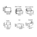 Ver imagem 2 de Sofá de Canto Yale 4 Lugares + Puff e Console com Luminária Couro Pérola 330cm - 69949