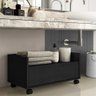 Gabinete Armário Banheiro 60cm com Rodízios Multimóveis Preto - 2