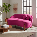 Ver imagem 1 de Namoradeira Sofá Feijão Moscou 150cm Orgânica Veludo Rosa Pink