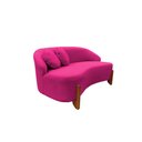 Ver imagem 4 de Namoradeira Sofá Feijão Moscou 150cm Orgânica Veludo Rosa Pink