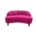 Ver imagem 3 de Namoradeira Sofá Feijão Moscou 150cm Orgânica Veludo Rosa Pink