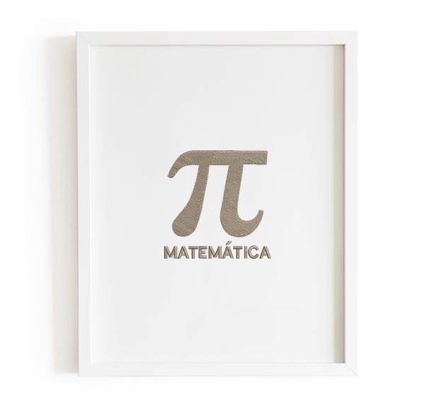 Quadro A4 Bordado Matemática