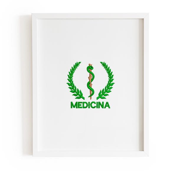 Quadro A4 Bordado Medicina - 1