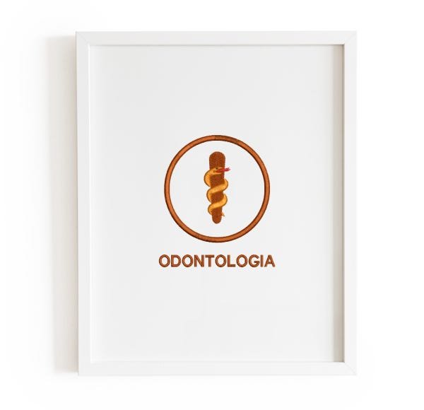 Quadro A4 Bordado Odontologia - 1