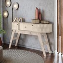 Ver imagem 4 de Mesa de Centro e Aparador Mármore Off White 3 Portas 1 Gaveta MDP Bege Casah