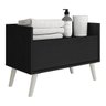 Gabinete Armário Banheiro 60cm com Pés Retrô Multimóveis Preto/Branco - 2