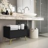Gabinete Armário Banheiro 60cm com Pés Retrô Multimóveis Preto/Natural - 7