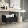 Gabinete Armário Banheiro 60cm com Pés Retrô Multimóveis Preto - 7