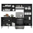 Ver imagem 5 de Cozinha Compacta com Armário e Balcão com Tampo Pequim Up Multimóveis Preta/Lacca Fumê