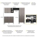 Ver imagem 3 de Cozinha Compacta com 2 Leds Armário e Balcão com Tampo Pequim Up Multimóveis Preta/Lacca Fumê