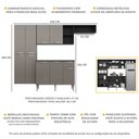 Ver imagem 3 de Cozinha Compacta com Armário e Balcão com Tampo Pequim Sun Multimóveis Preta/Lacca Fumê