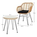 Ver imagem 3 de Conjunto de Área Externa/ Jardim Sky com 3 Peças – 2 Cadeiras e Mesa de Centro Elegante