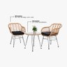 Conjunto de Área Externa/ Jardim Sky com 3 Peças – 2 Cadeiras e Mesa de Centro Elegante - 6