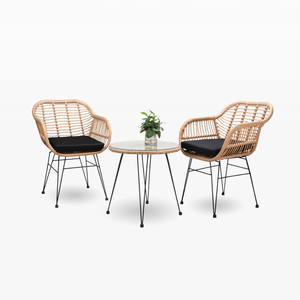 Conjunto de Área Externa/ Jardim Sky com 3 Peças – 2 Cadeiras e Mesa de Centro Elegante