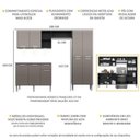 Ver imagem 3 de Cozinha Compacta com 3 Leds Armário e Balcão com Tampo Pequim Up Multimóveis Preta/Lacca Fumê