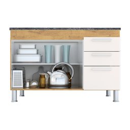 Gabinete de Pia Gemeos 1,20m Castanho/off White - 3