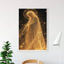 Ver imagem 1 de Quadro Nossa Senhora Manto de Luz Dourado 24x18cm:madeira Branca