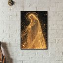 Ver imagem 2 de Quadro Nossa Senhora Manto de Luz Dourado 24x18cm:madeira Branca