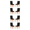 Ver imagem 1 de Kit 8 Cadeiras Estofadas para Sala de Jantar Preto
