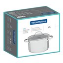 Ver imagem 5 de Caçarola Funda Tramontina Una em Aço Inox com Fundo Triplo e Tampa de Vidro 20 Cm 3,6 L 62284200