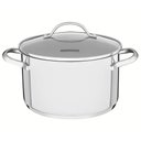 Ver imagem 1 de Caçarola Funda Tramontina Una em Aço Inox com Fundo Triplo e Tampa de Vidro 20 Cm 3,6 L 62284200