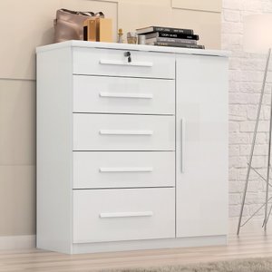 Cômoda Livia 5 Gavetas 1 Porta