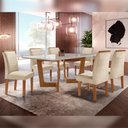 Ver imagem 1 de Conjunto Sala de Jantar Nápoles Tampo Vidro/MDF com 6 Cadeiras Luísa Smart Plus Cel Móveis