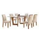 Ver imagem 2 de Conjunto Sala de Jantar Nápoles Tampo Vidro/MDF com 6 Cadeiras Luísa Smart Plus Cel Móveis