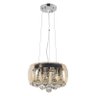 Lustre Pendente Cúpula 30cm Vidro Âmbar e Cristal Transparente Delicado Luxo Inl76 - 3