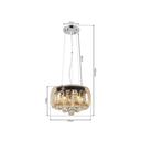 Ver imagem 4 de Lustre Pendente Cúpula 30cm Vidro Âmbar e Cristal Transparente Delicado Luxo Inl76