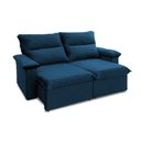Ver imagem 1 de Sofá Retrátil Reclinável Paris 1,50m Suede Velut Azul Molas Ensacadas - King House